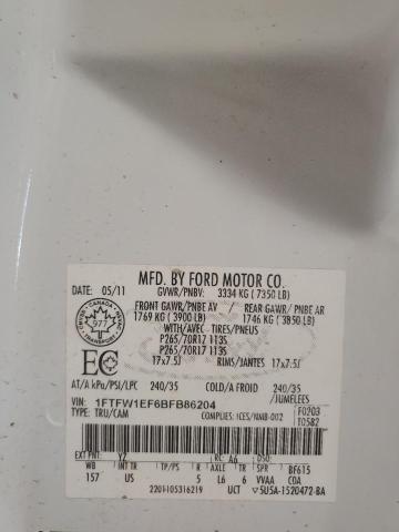 2011 FORD F150 SUPER - 1FTFW1EF6BFB86204