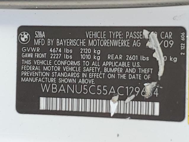2010 BMW 528 I - WBANU5C55AC129654
