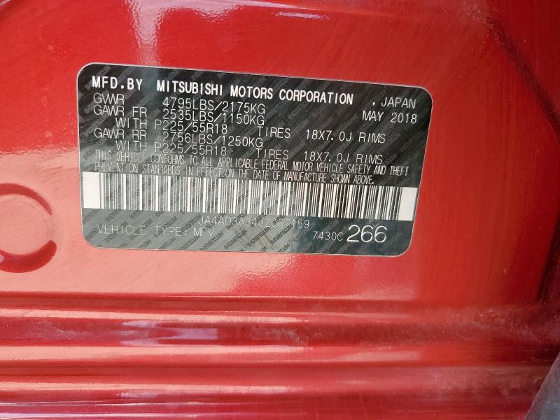 2018 MITSUBISHI OUTLANDER JA4AD3A34JZ067159