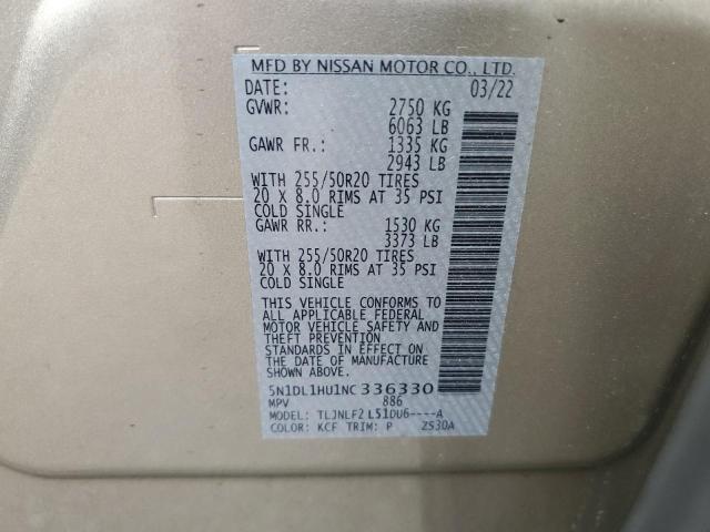 2022 INFINITI QX60 AUTOG 5N1DL1HU1NC336330