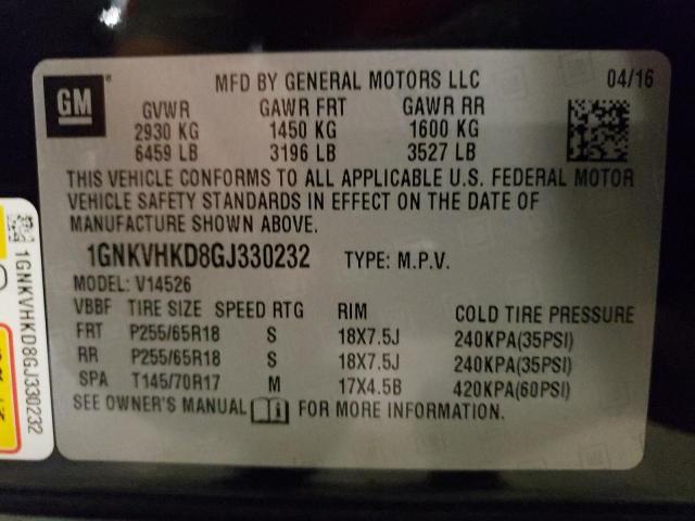 2016 CHEVROLET TRAVERSE LT - 1GNKVHKD8GJ330232