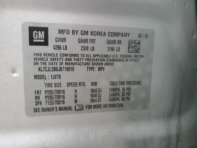 2018 CHEVROLET TRAX 1LT - KL7CJLSB6JB719010