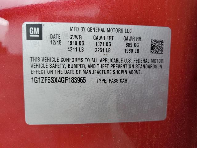 2016 CHEVROLET MALIBU LT 1G1ZF5SX4GF183965