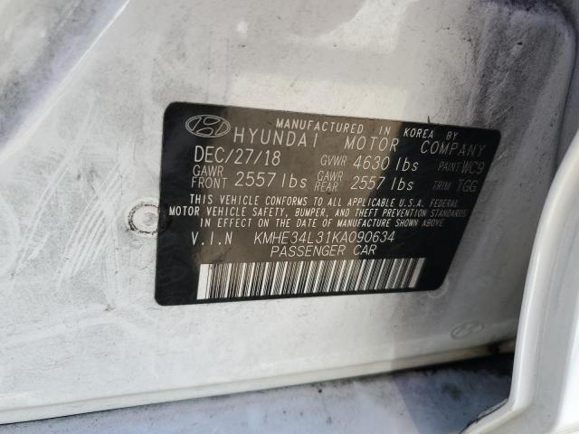 2019 HYUNDAI SONATA HYBRID KMHE34L31KA090634