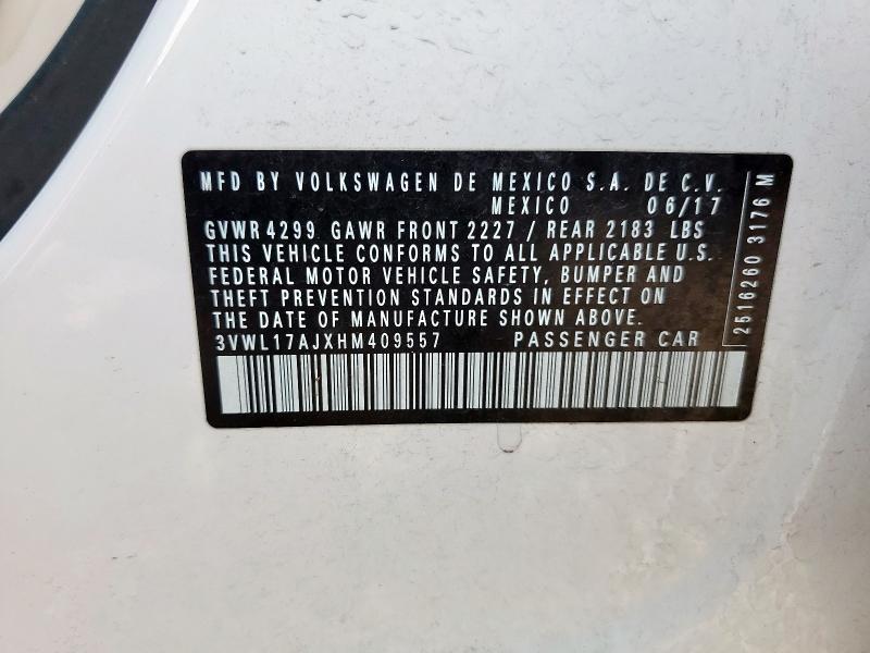 2017 VOLKSWAGEN JETTA SEL 3VWL17AJXHM409557