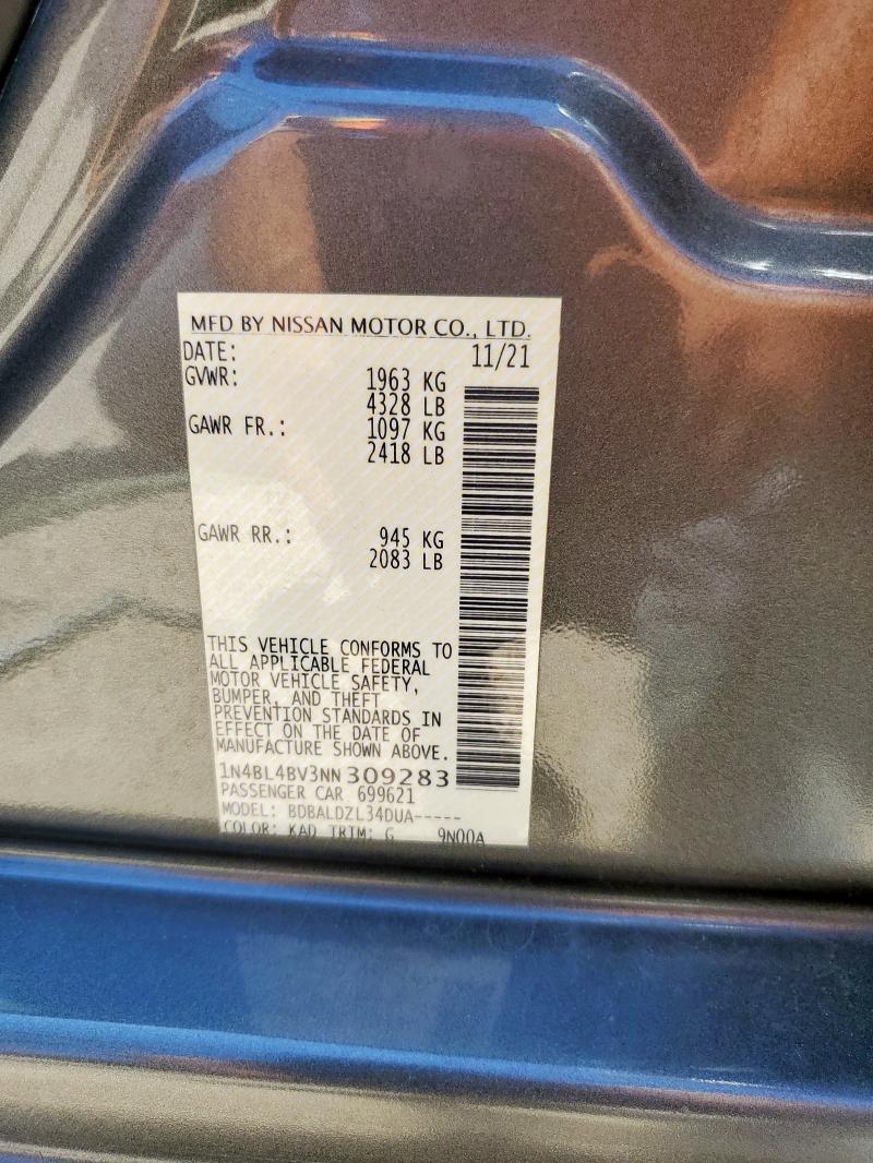 2022 NISSAN ALTIMA S 1N4BL4BV3NN309283