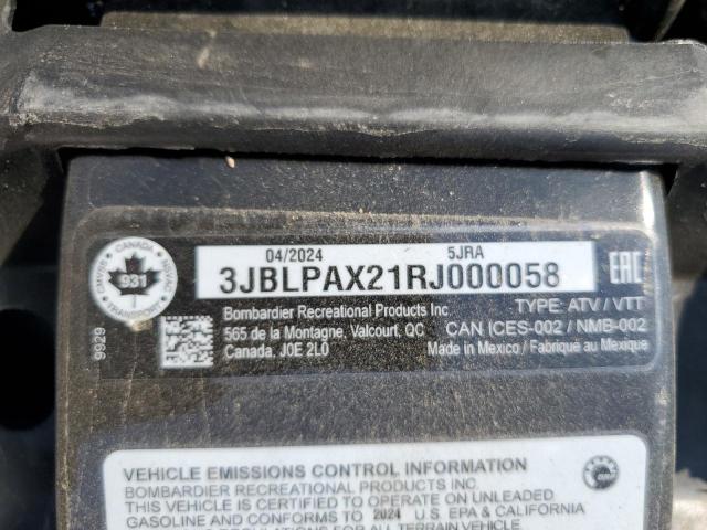 2024 CAN-AM OUTLANDER 3JBLPAX21RJ000058