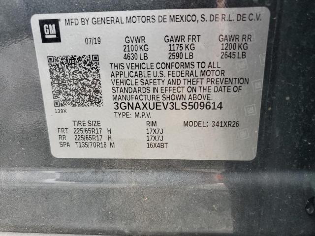 2020 CHEVROLET EQUINOX LT 3GNAXUEV3LS509614