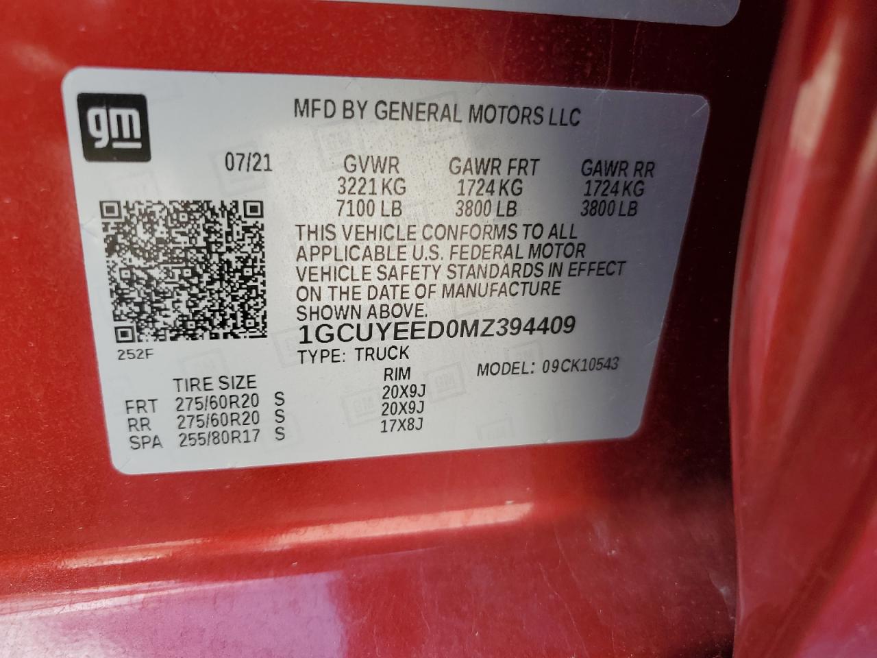 Lot #3269883138 2021 CHEVROLET SILVERADO K1500 RST