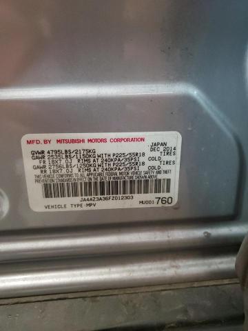 2015 MITSUBISHI OUTLANDER JA4AZ3A36FZ012303