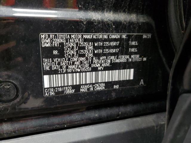 2021 TOYOTA RAV4 LE - 2T3F1RFV7MW195059