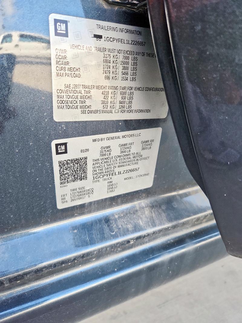 2020 CHEVROLET SILVRDO LT 1GCPYFEL1LZ226657
