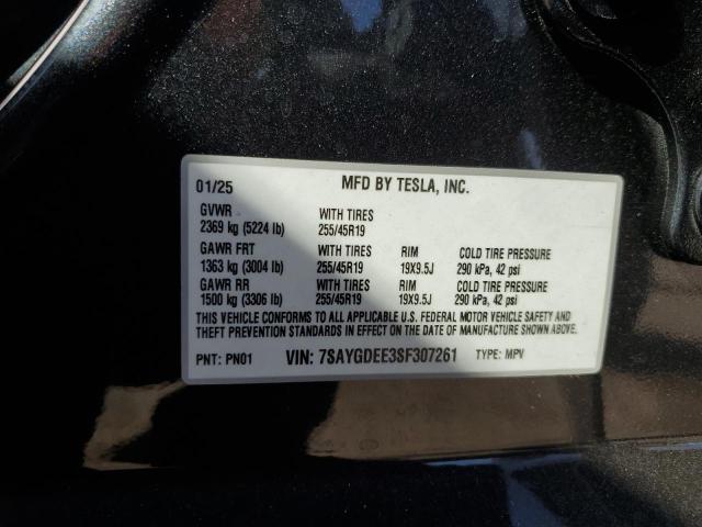 2025 TESLA MODEL Y 7SAYGDEE3SF307261