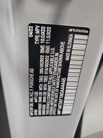 2022 PORSCHE CAYENNE TU WP1AF2AY1NDA44445
