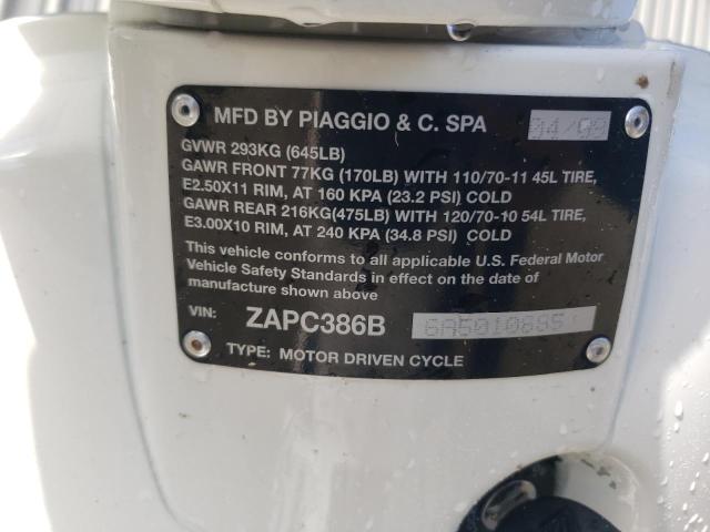 2010 VESPA LX 50 ZAPC386B6A5010885