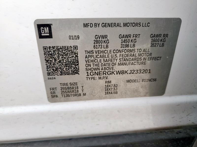 2019 CHEVROLET TRAVERSE L - 1GNERGKW8KJ233201