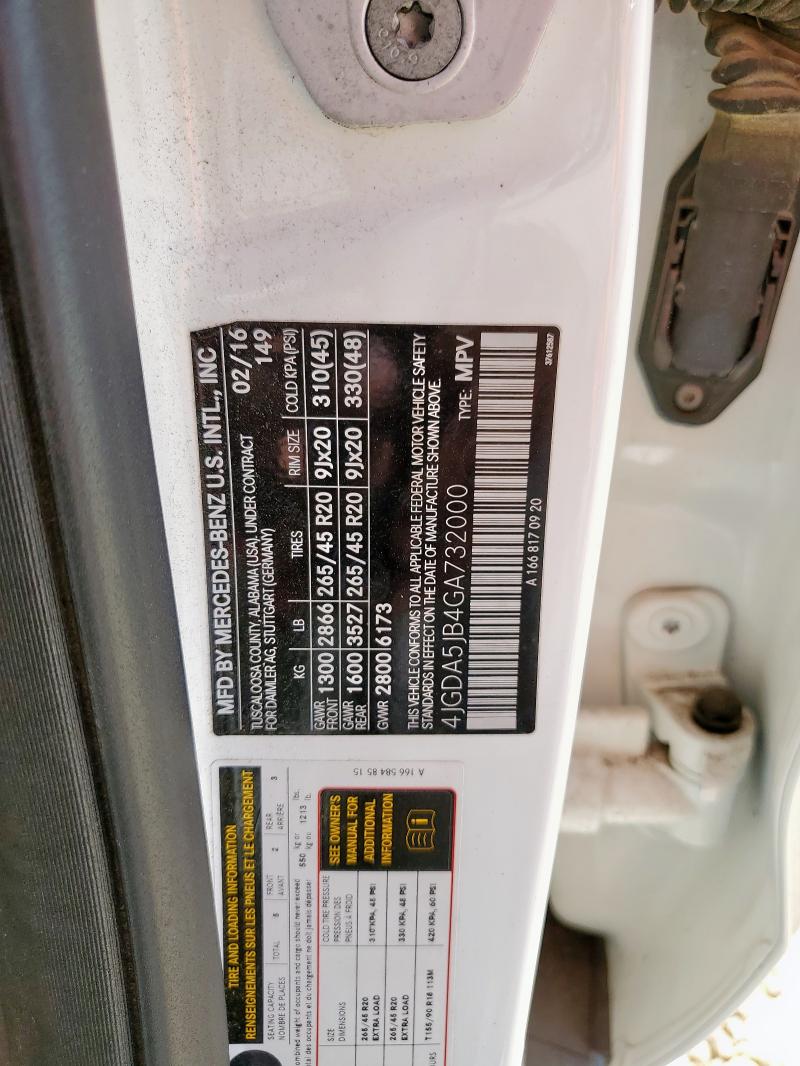 2016 MERCEDES-BENZ GLE 350 4JGDA5JB4GA732000