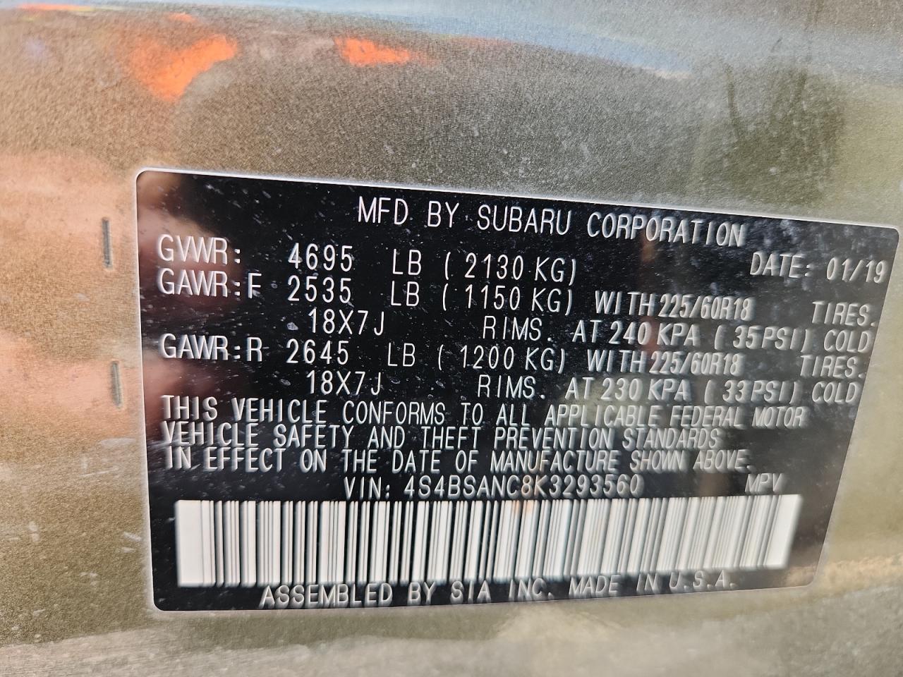 SUBARU OUTBACK 2.5I LIMITED