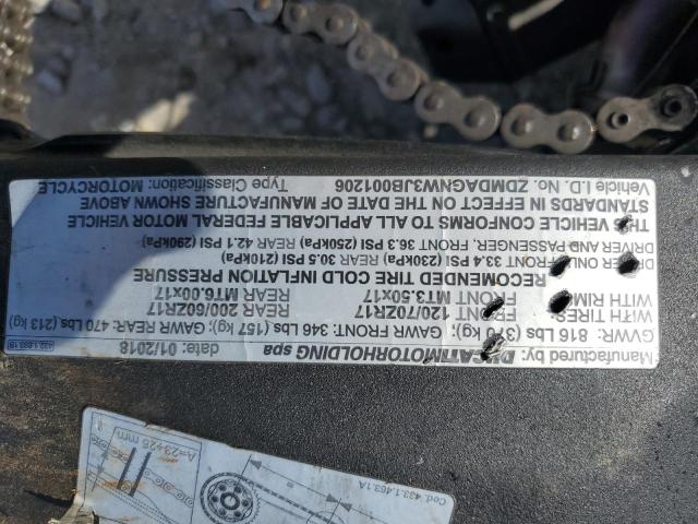 2018 DUCATI PANIGALE V4 ZDMDAGNW3JB001206