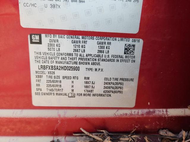 2017 BUICK ENVISION E LRBFXBSA2HD025900