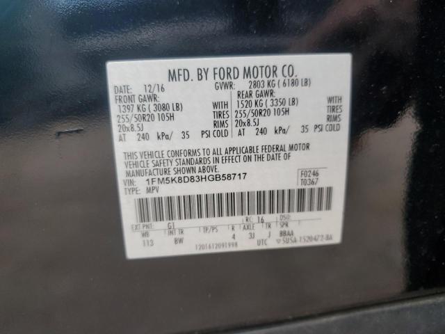 2017 FORD EXPLORER X 1FM5K8D83HGB58717