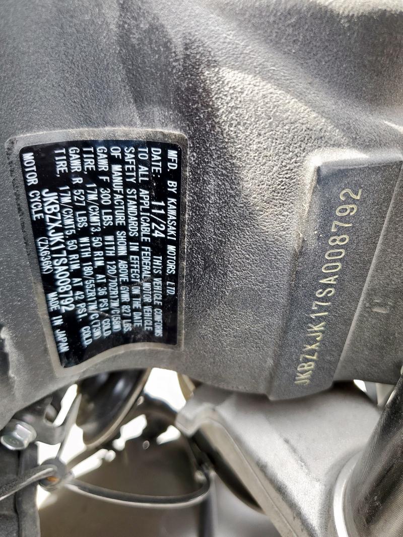 2025 KAWASAKI ZX636 K JKBZXJK17SA008792