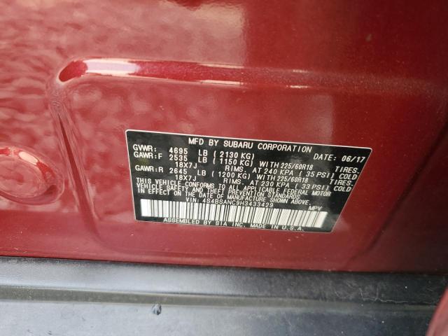 2017 SUBARU OUTBACK 2. 4S4BSANC9H3433429