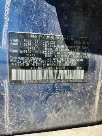 2020 SUBARU OUTBACK LI 4S4BTGNDXL3132489