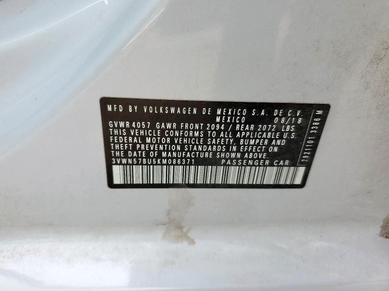 2019 VOLKSWAGEN JETTA S - 3VWN57BU5KM086371