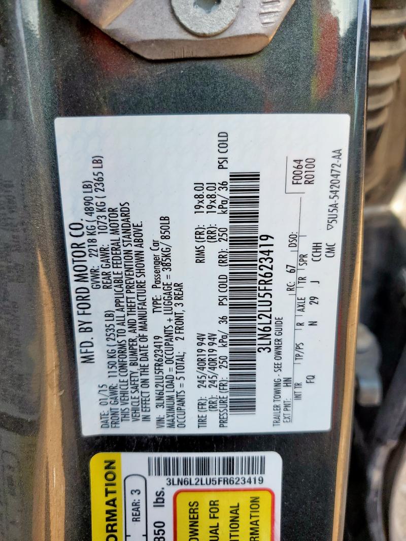 2015 LINCOLN MKZ HYBRID 3LN6L2LU5FR623419