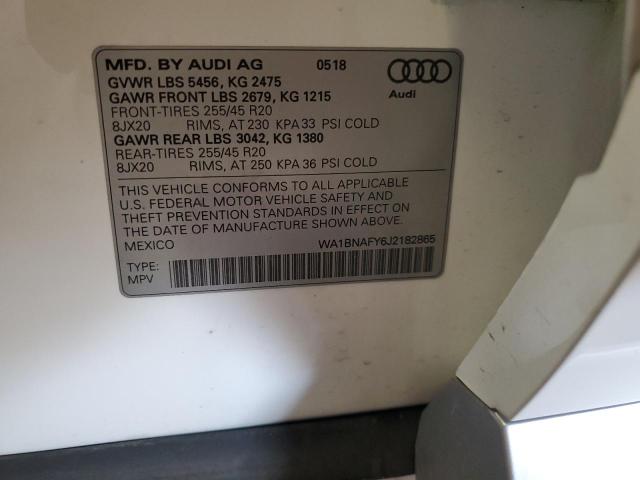 2018 AUDI Q5 PREMIUM WA1BNAFY6J2182865