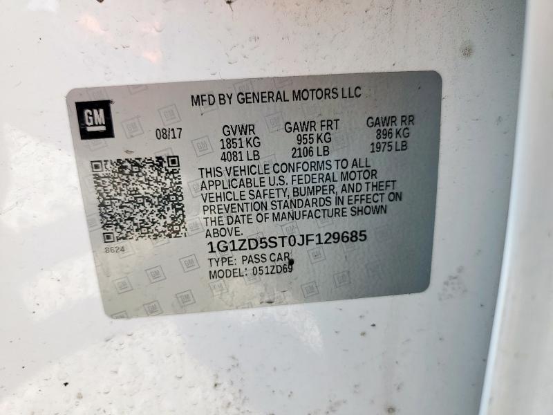 2018 CHEVROLET MALIBU LT - 1G1ZD5ST0JF129685