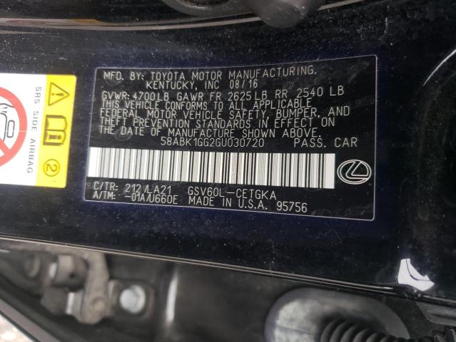 2016 LEXUS ES 350 58ABK1GG2GU030720