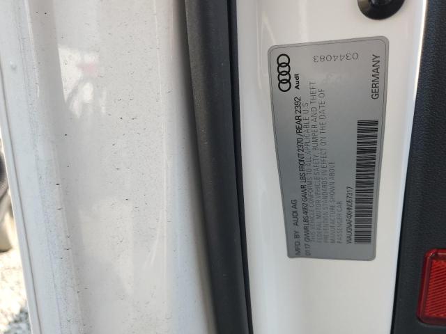 2017 AUDI A4 PREMIUM WAUGNAF4XHN057317