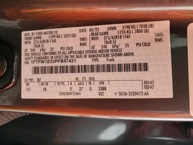 2023 FORD F150 SUPER - 1FTFW1E53PFB57421