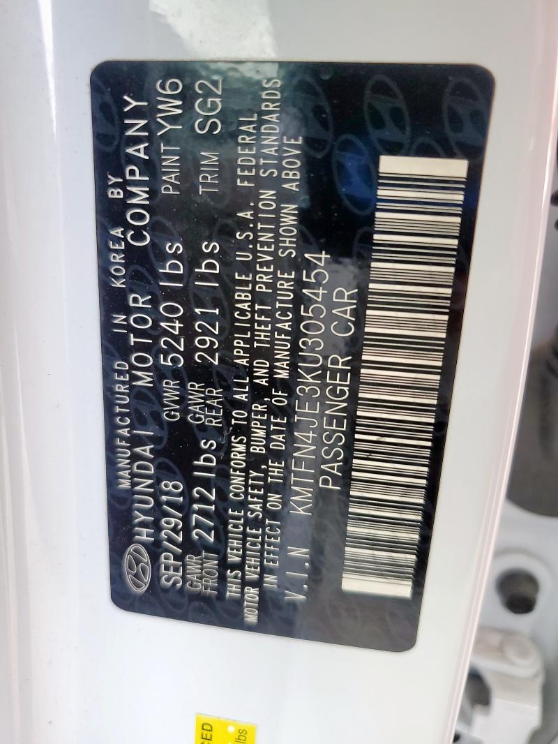 2019 GENESIS G80 BASE - KMTFN4JE3KU305454