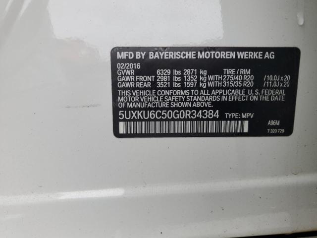 2016 BMW X6 XDRIVE50I 5UXKU6C50G0R34384