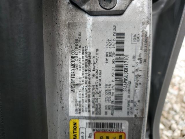 2019 FORD FUSION TITANIUM - 3FA6P0SU3KR212101