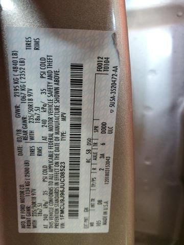 2018 FORD ESCAPE TIT 1FMCU9J96JUC08523
