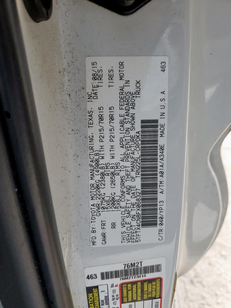 2015 TOYOTA TACOMA ACC - 5TFTX4CN8FX068327