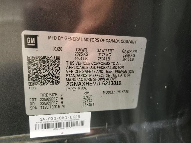 2020 CHEVROLET EQUINOX LS 2GNAXHEV1L6213819
