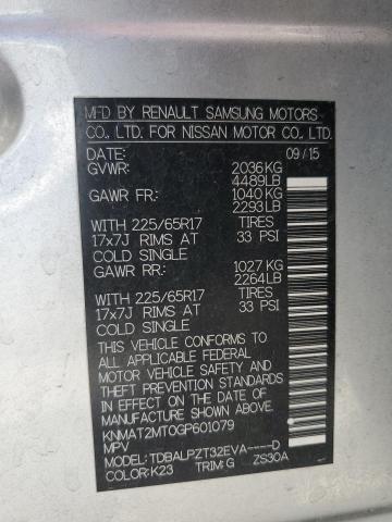 2016 NISSAN ROGUE S KNMAT2MT0GP601079
