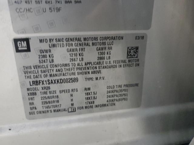 2019 BUICK ENVISION P LRBFX1SAXKD002589
