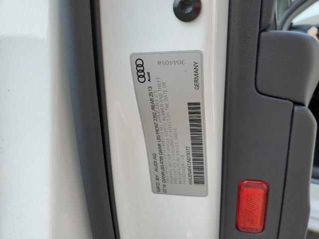 2018 AUDI A4 PREMIUM WAUENAF47JN019377