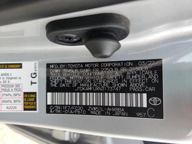 2022 TOYOTA PRIUS NIGH JTDKAMFUXN3173747