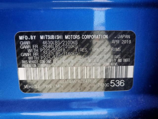 2019 MITSUBISHI ECLIPSE CROSS LE JA4AT4AA1KZ047606