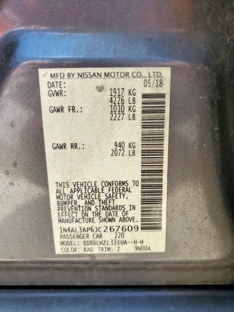 2018 NISSAN ALTIMA 2.5 1N4AL3AP6JC267609