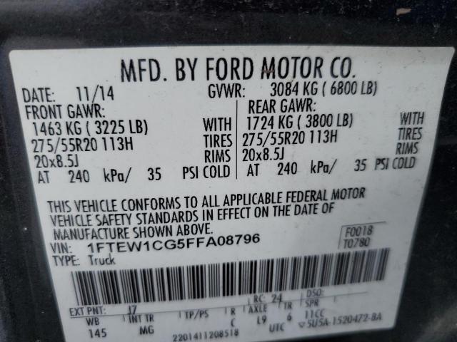 2015 FORD F150 SUPER - 1FTEW1CG5FFA08796