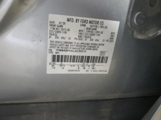 2020 FORD EXPLORER L - 1FMSK8FHXLGC55213