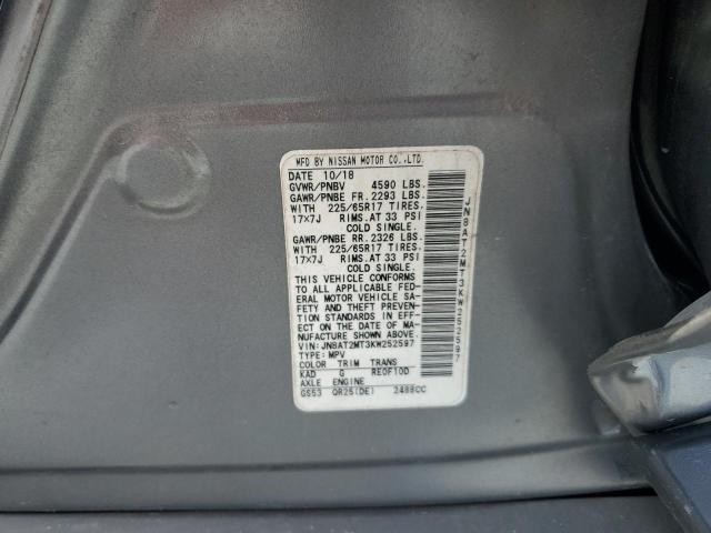 2019 NISSAN ROGUE S JN8AT2MT3KW252597
